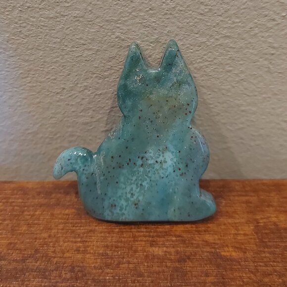 Ocean Jasper Crystal Cat Cutout - Picture 1 of 4